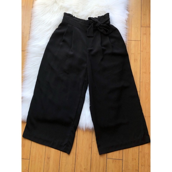 Zara Ankle Wide Leg Side Bow Culottes Pants - Picture 2 of 8